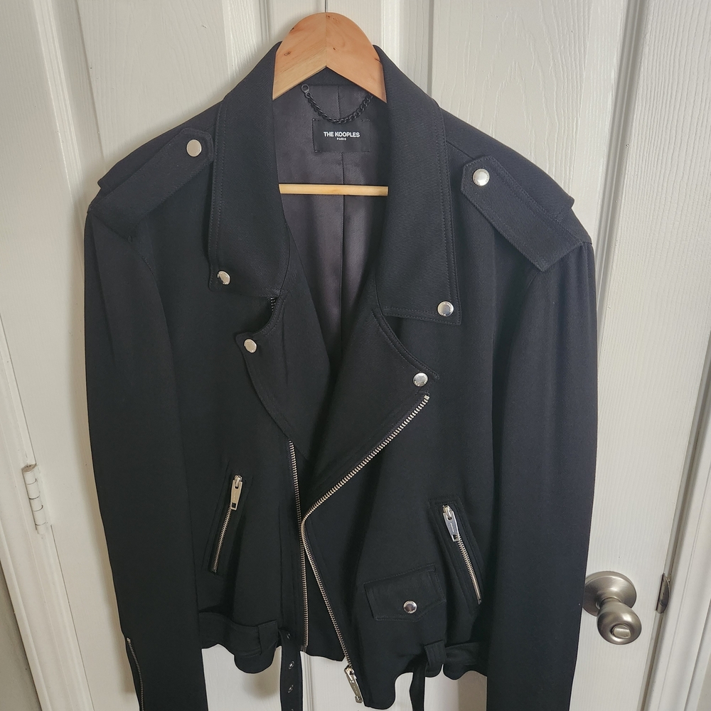 The Kooples Black Moto Jacket - Men's Stylish Biker Coat